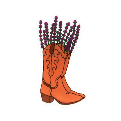LAVENDER COWBOY BOOT STICKER